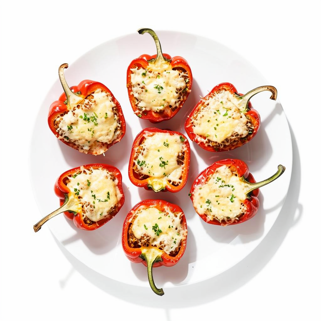 Papryki faszerowane mięsem i ryżem z piekarnika